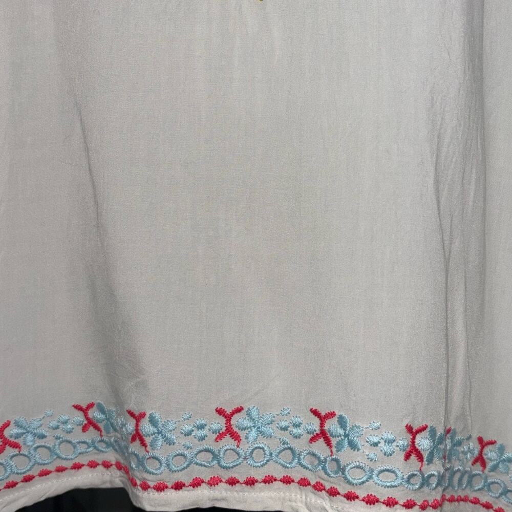 Solitaire Embroidered Womans Tunic Top Size Medium Long Sleeve Boho Festival - Picture 8 of 12